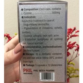 L-CYSTINE PHILS LIN - MẪU MỚI - Hỗ trợ làm đẹp da - Hộp 60 viên - Pharmacy TH Store