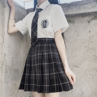 [Order Taobao] SÉT 3 MÓN VÁY KẺ CARO ,NƠ Và ÁO LOOGO THÊU NỮ