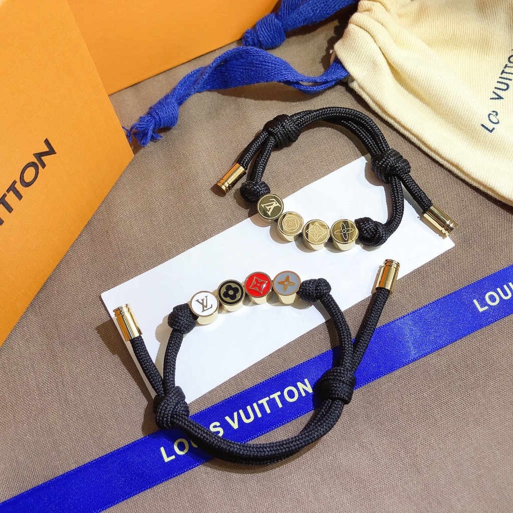 Lv Vòng Tay Louis Vuitton Bằng Thép Titan Dát Khảm Chữ Đơn Giản Cổ Điển Sang Trọng Không Phai Màu Không Phai Cho Nam Và Nữ
