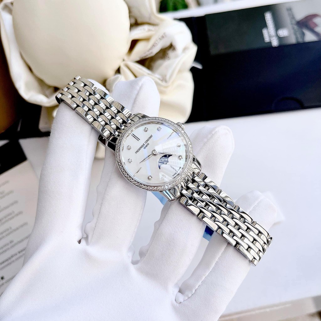 Đồng hồ nữ   Slimline Mother of Pearl Moonphase Ladies FC-206MPWD1SD6B