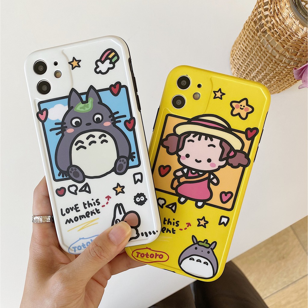 Ốp điện thoại IMD hình Hayao Miyazaki Totoro hoạt hình cho iPhone7/8/9 7plus/8plus x/xs xsmax 11 11pro 11promax SE2