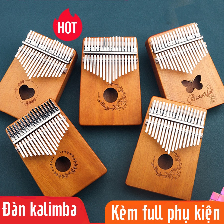 Đàn Kalimba 17 Phím Đàn Thumb Piano Âm Thanh Độc Đáo Dễ Học Đàn TikTok Đầy Đủ Phụ Kiện V
