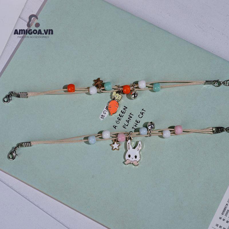 Vòng Đeo Tay Bện Bằng Gốm Họa Tiết Hoạt Hình Dễ Thương Cho Nữ