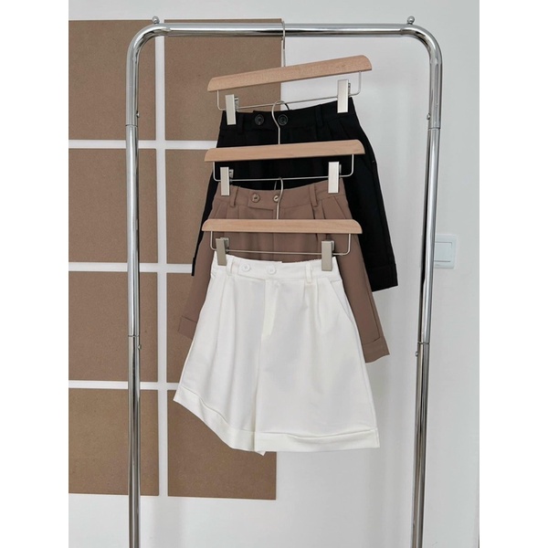 Quần short nữ gập gấu cạp cao có 3 màu
