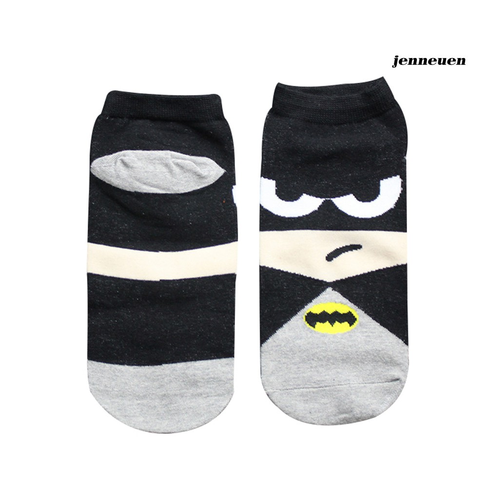 Tất Cotton Cổ Cao Ngang Mắt Cá Chân In Họa Tiết Siêu Anh Hùng