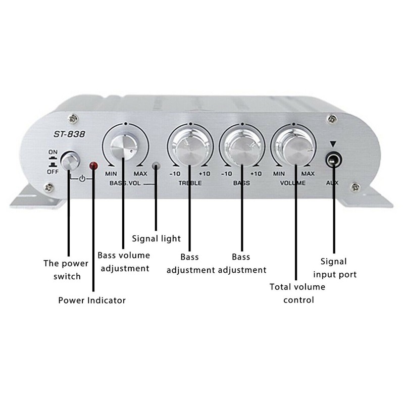 12V 400 Watt 2.1Channel Car Audio Stereo Amplifier Speaker Power Class a / B Amp