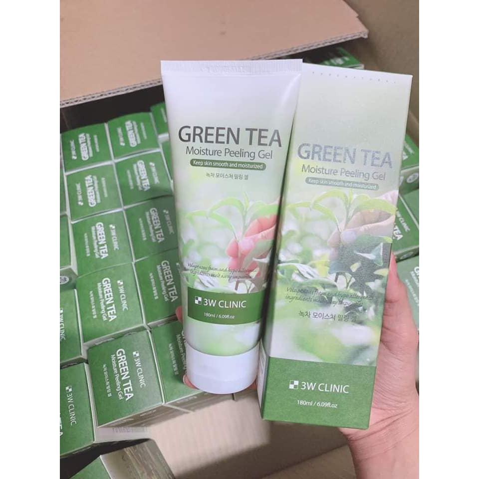 [Mẫu mới] Tẩy Tế Bào Chết Green Tea Mousture Peeling Gel 3w Clinic 180ml