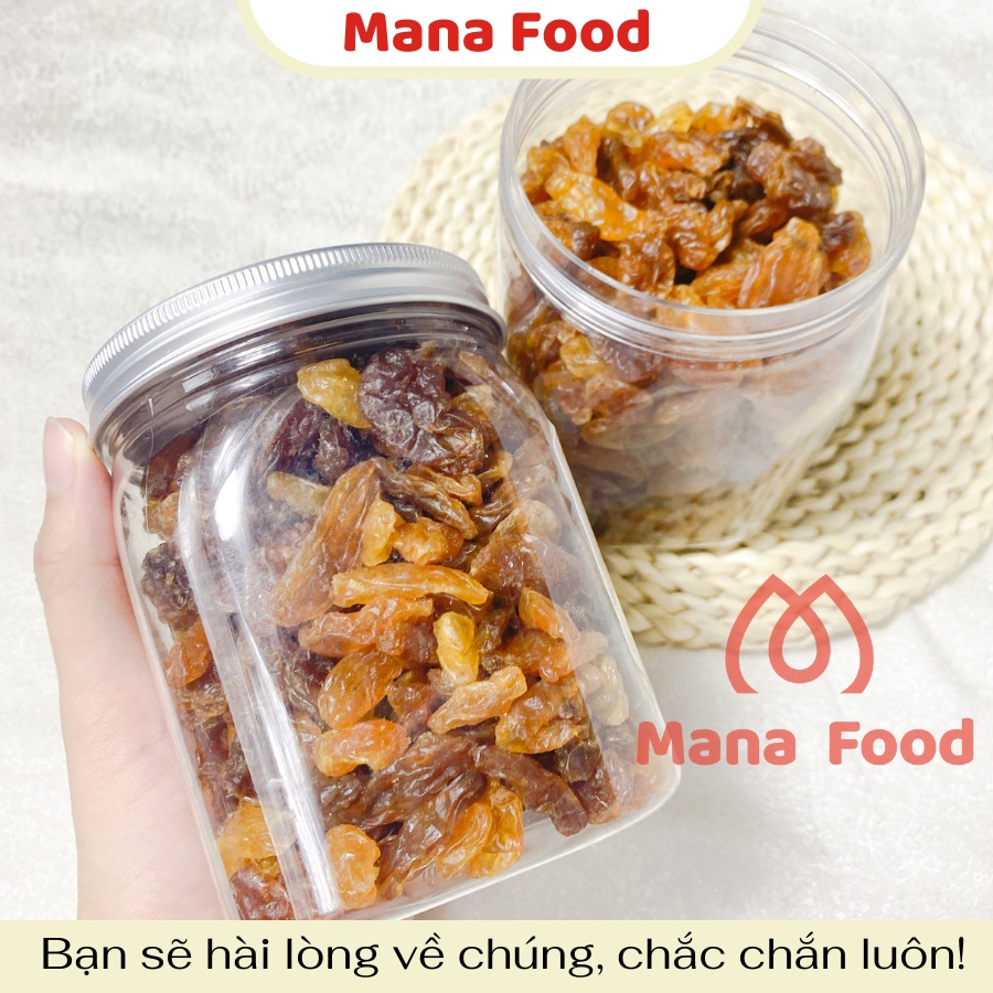 [Hũ vuông] 350G Nho khô vàng Raisins Mana Food | VSATTP - Dẻo Béo Thơm Ngon - Chất lượng