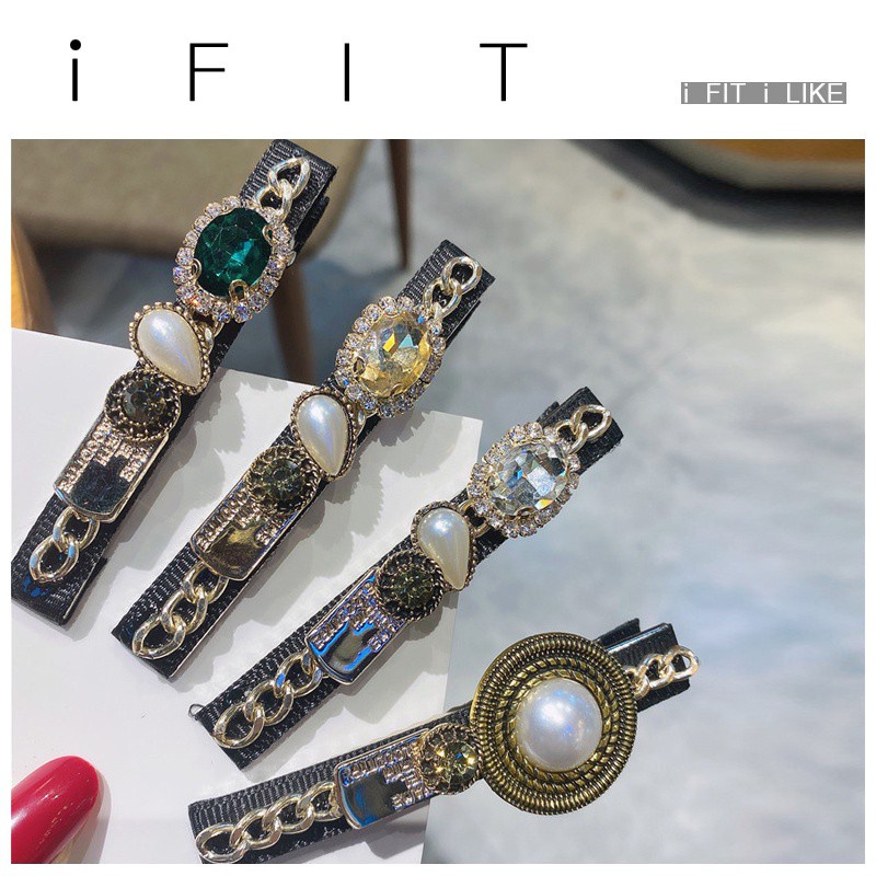 Kẹp Tóc iFIT Hợp Kim Đính Ngọc Trai Phong Cách Hàn Quốc