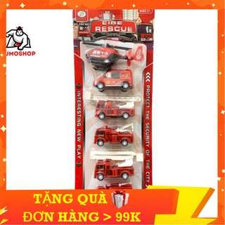 Đồ Chơi Xe Cứu Hỏa Chạy Đà Cót, Gồm 6 Xe Mini Khác Nhau, Màu Đỏ Đẹp, Chạy Đà Siêu Tốc - SUMOSHOP68
