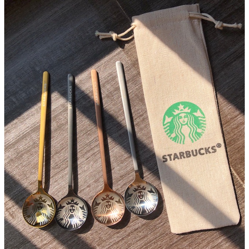Muỗng Cà Phê Starbucks Bằng Thép Không Gỉ 304 Cao Cấp