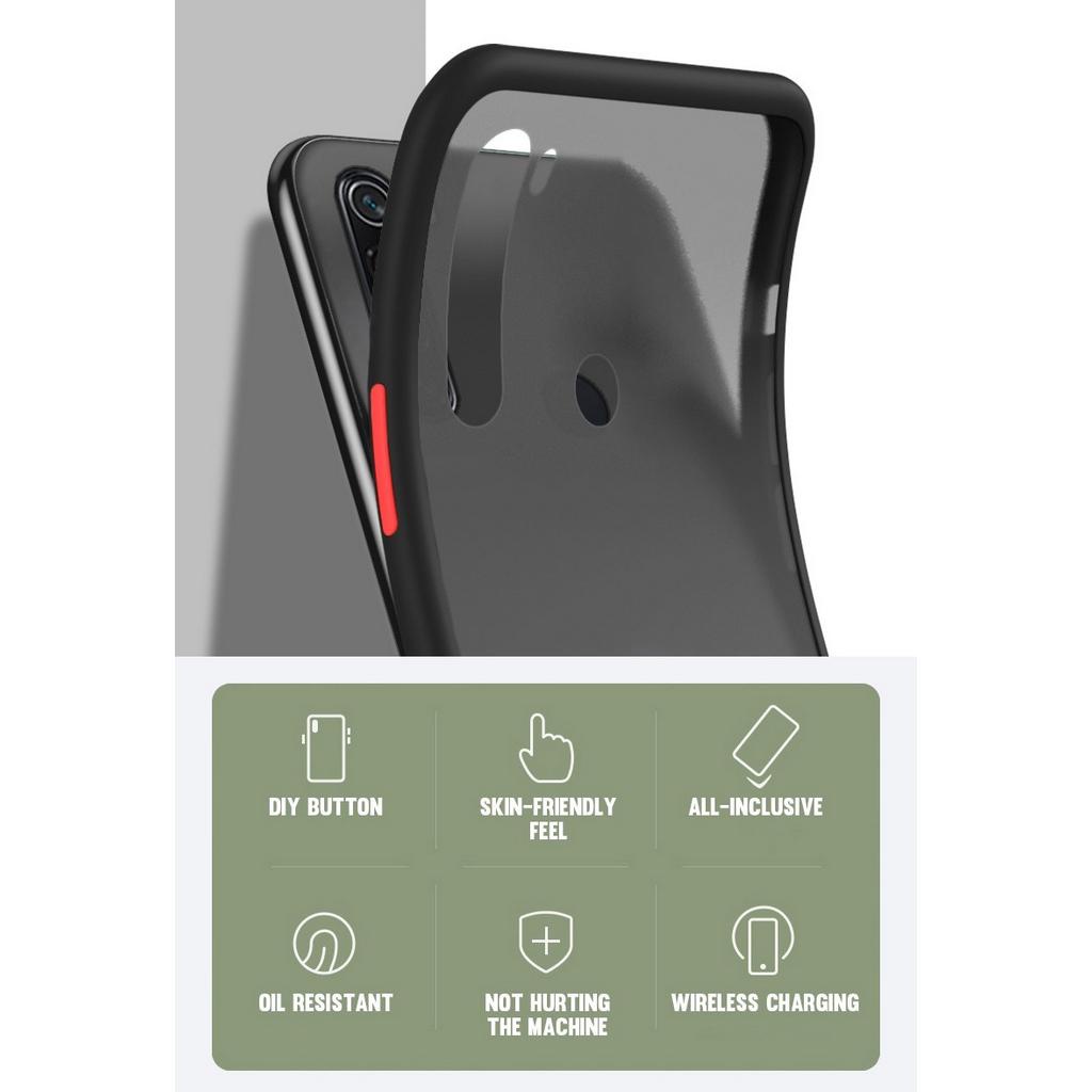 Ốp Điện Thoại Nhựa Cứng PC Bề Mặt Nhám Viền Màu Redmi Mi 9 9A 9C 9T 10 10C K30 K40 K40Pro K20 K20Pro 4G 5G