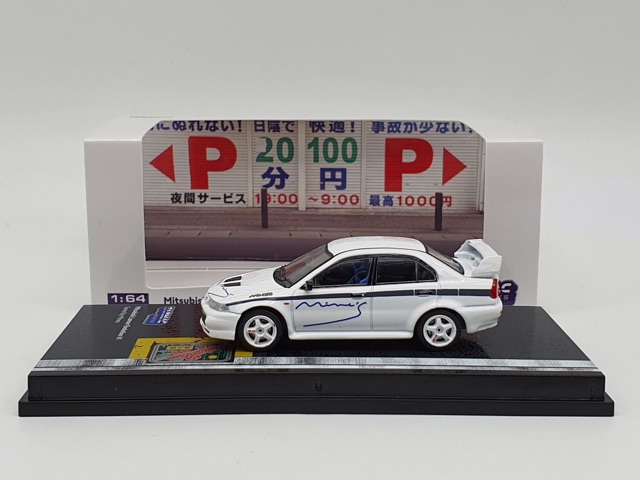 Xe Mô Hình Mitsubishi Lancer Evolution VI Tuned By Mine's 1:64 Tarmac Works ( Trắng )