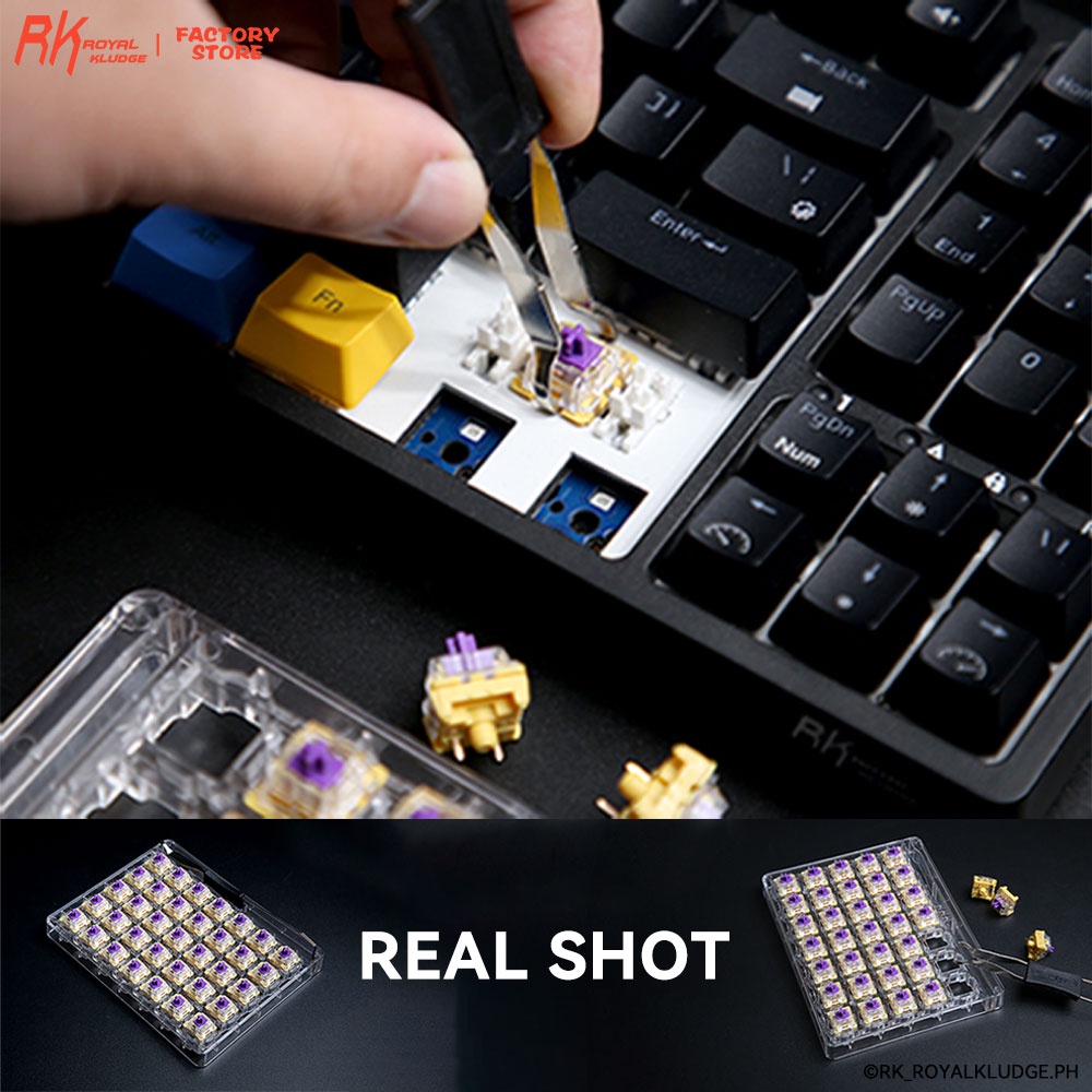 Royal Kludge Set 30 Nút Công Tắc Cảm Ứng Mạ Vàng Chống Oxy Hóa Thân Thiện Với Môi Trường Cho RK61 RK71 RK68 RKG68 RK92 RK96