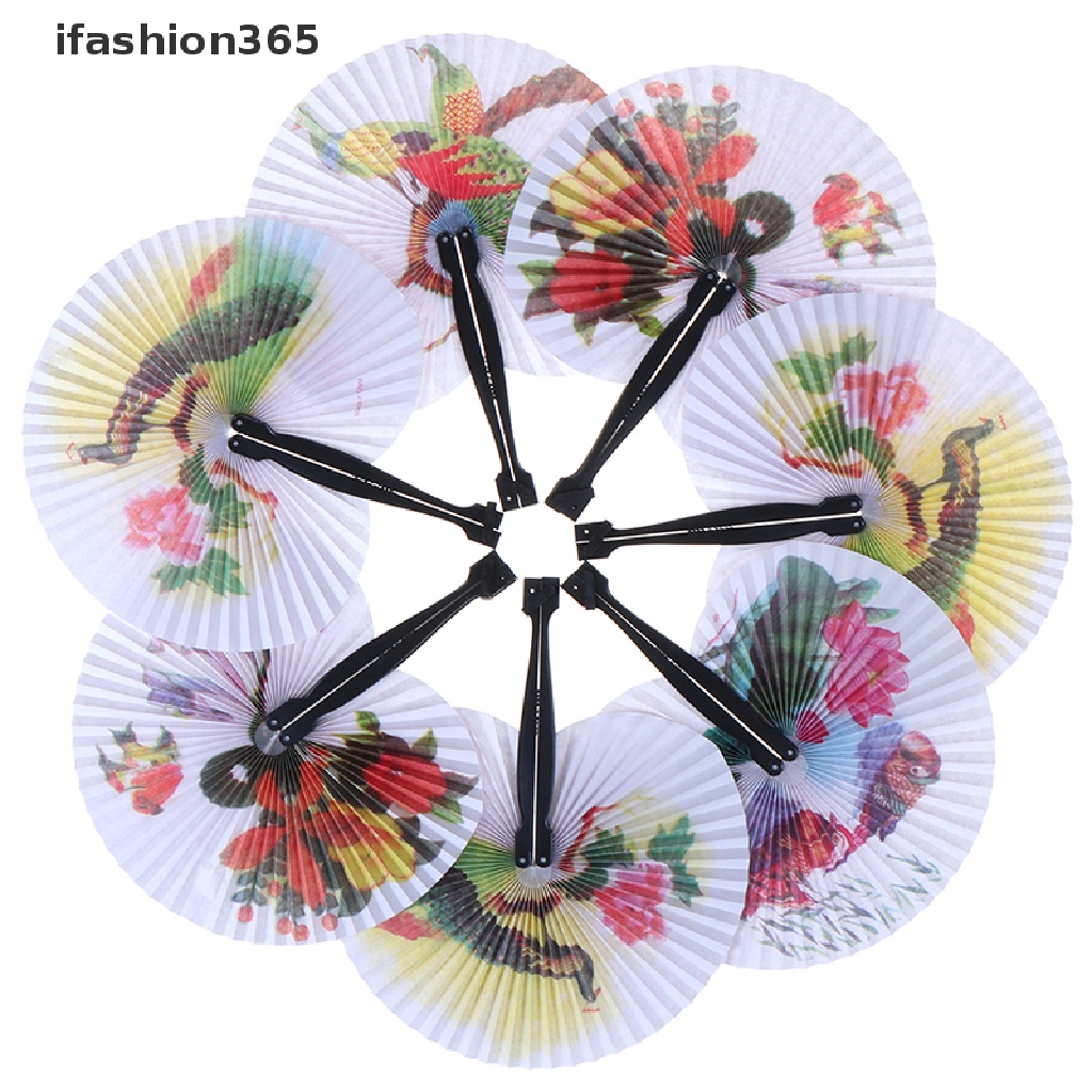 [ifashion365] Summer Handheld Fan Chinese Folding Hand Fan Printed Paper Decorative gift  VN