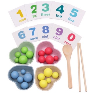 BỘ GẮP HẠT SỐ ĐẾM MONTESSORI