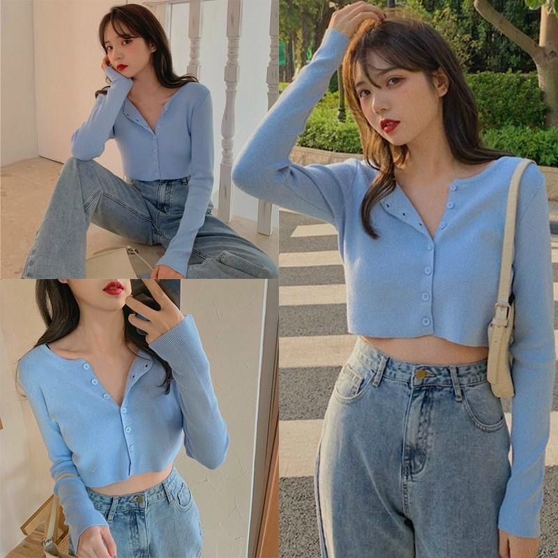 Áo thun CROTOP tay dài Cài nút xinh xắn A15