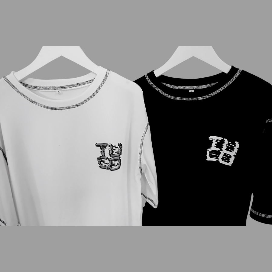 Áo thun cotton unisex TUCO basic tee phông DRAW LINE Trắng nam nữ tay lỡ oversize form rộng nhiều màu