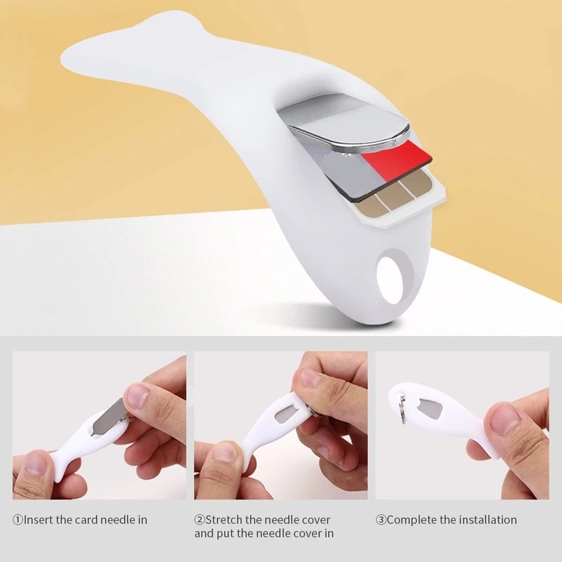 Dụng Cụ Hỗ Trợ Gắn Thẻ SIM Điện Thoại Chống Thất Lạc 3 Trong 1