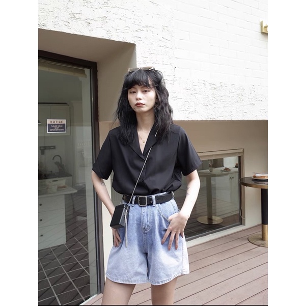 Áo Sơ Mi Trơn Dài Tay Nam Nữ Unisex Form Rộng