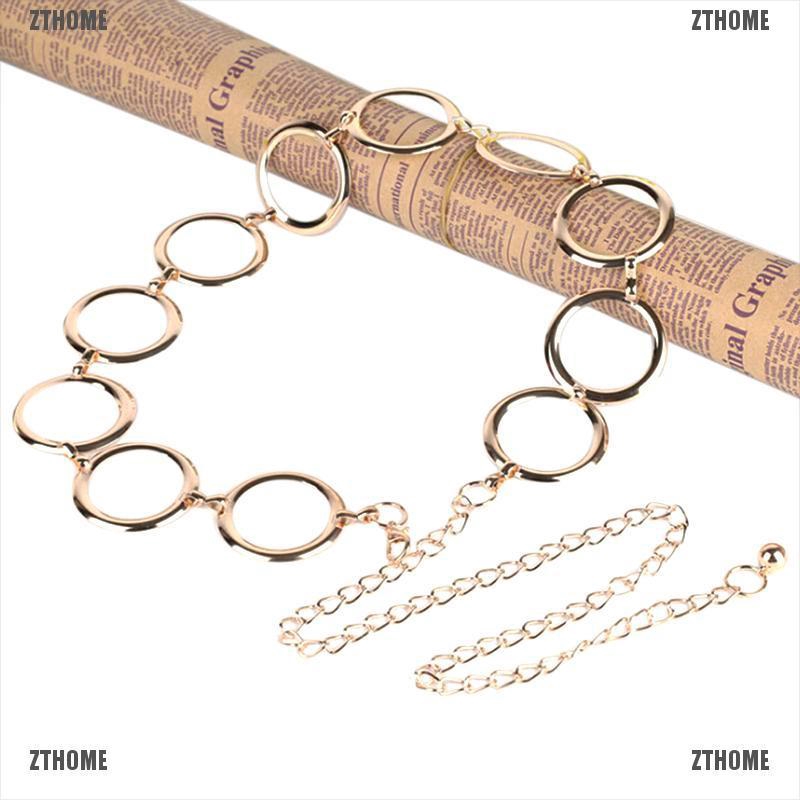 Thắt Lưng Dây Xích Bằng Kim Loại Mạ Vàng Cho Nữ