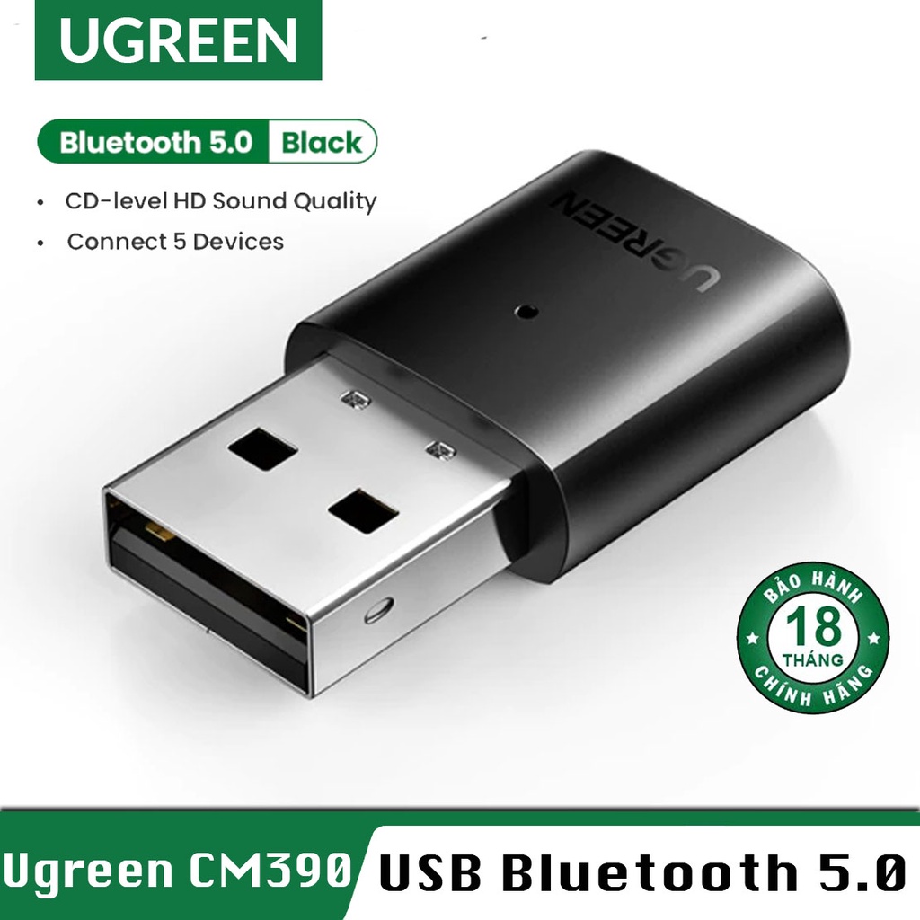 Thiết Bị USB Phát Bluetooth 5.0 Dành Cho Máy Tính Và PC Ugreen CM390 US192 Chính Hãng