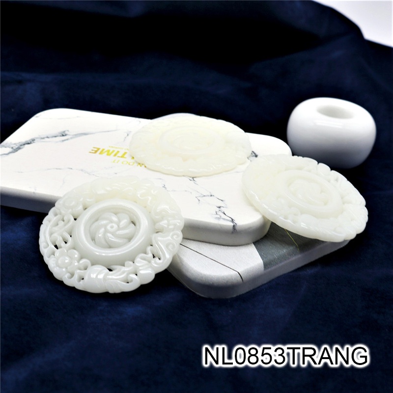 Ngọc bội resin họa tiết tròn 54mm nguyên liệu làm trâm làm trang sức cổ trang việt phục