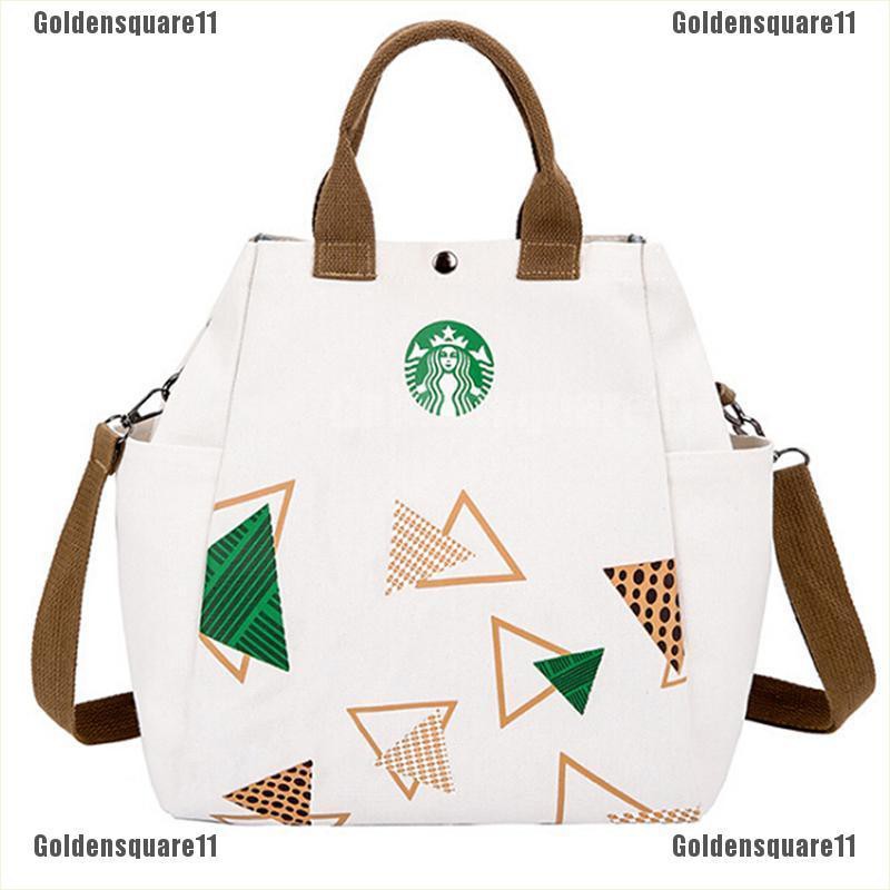 [GOLDENS] 1 x Women starbucks canvas shoulder bag handbag messenger bags