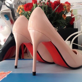 Giày cao gót Calla đế đỏ nude 9-10p