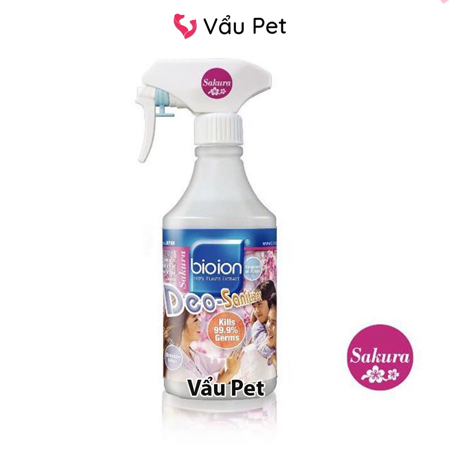 Xịt khử mùi cho chó mèo BIOION 500ml (Malaysia) diệt khuẩn - Xịt khử mùi chó mèo Vẩu Pet Shop