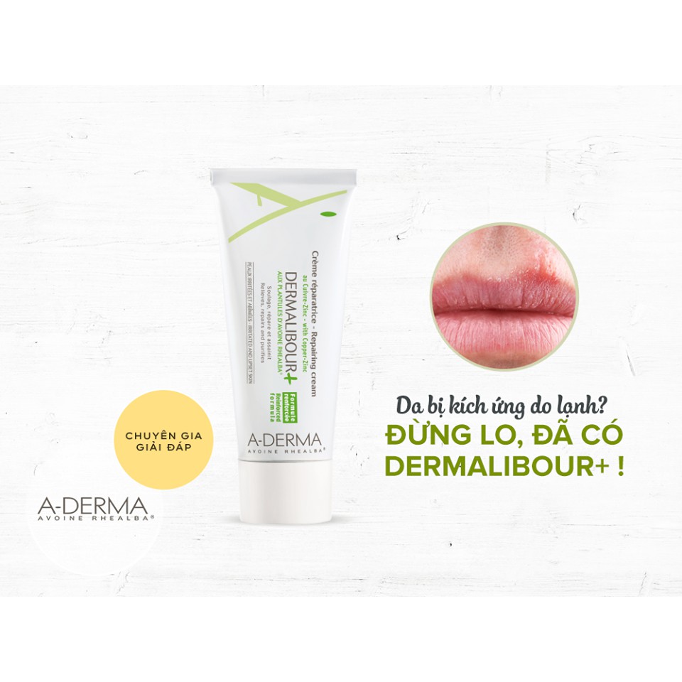 Kem làm dịu, phục hồi da kích ứng A-Derma Dermalibour+ Repairing Cream TẶNG mặt nạ Sexylook (Nhập khẩu)