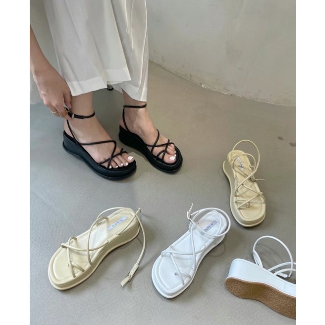 Sandal dây đan sợi chỉ đế 5cm