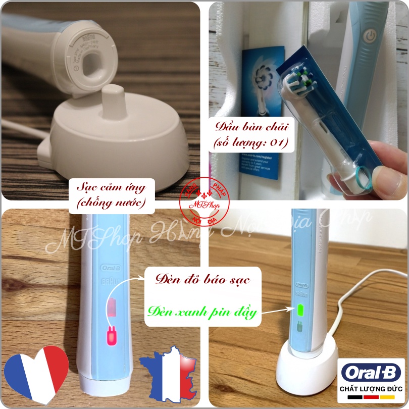 Bàn Chải Điện Oral-B Pro 700, Làm Sạch Sâu, Bảo Vệ Nướu, Cảm Biến Áp Lực, Chống Nước
