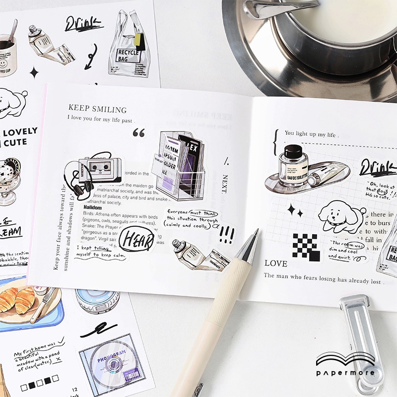 Set 2 miếng Sticker PaperMore chủ đề Cửa hàng Tiện lợi Cuối tuần trang trí Planner, Bullet Journal - Case Sover