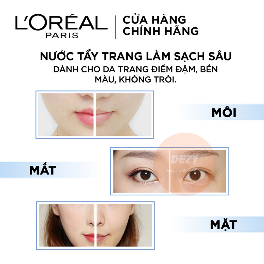 Nước Tẩy Trang Loreal CHÍNH HÃNG L oréal Cleanser paris micellar water L oreal Chăm Sóc Da Mụn Da Nhạy Cảm Lo real Dezy