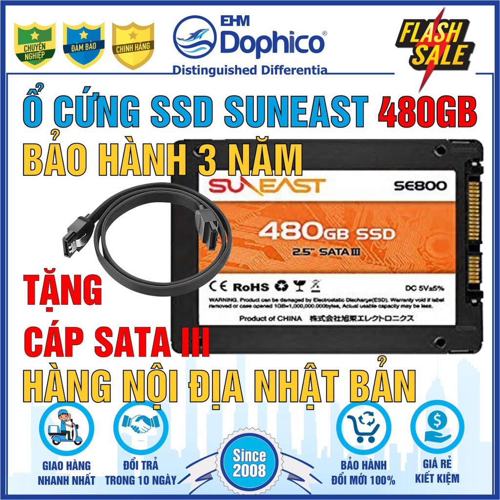 Ổ cứng SSD SunEast 480GB nội địa Nhật Bản – CHÍNH HÃNG – Bảo hành 3 năm – Tặng cáp dữ liệu Sata 3.0 | BigBuy360 - bigbuy360.vn