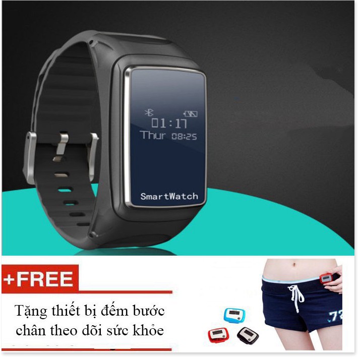 Đồng hồ thông minh B2 kiêm tai nghe bluetooth tặng kèm thiết bị đếm bước chân theo dõi sức khỏe
