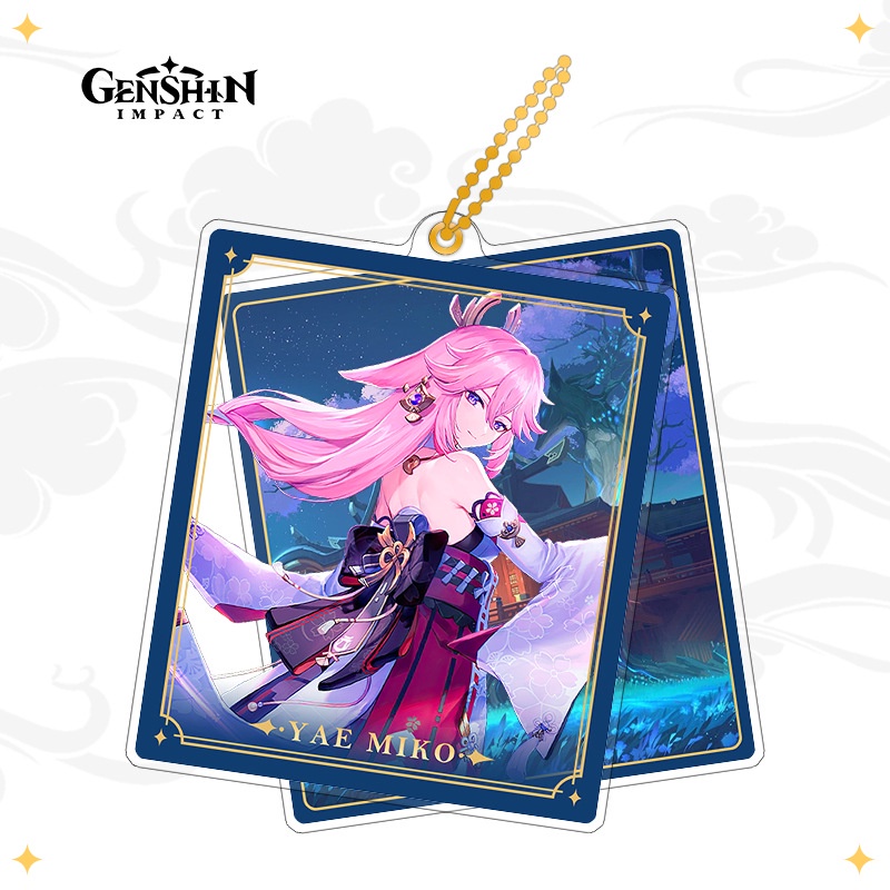 Genshin Móc Khóa Hai Lớp Bằng acrylic Trong Suốt