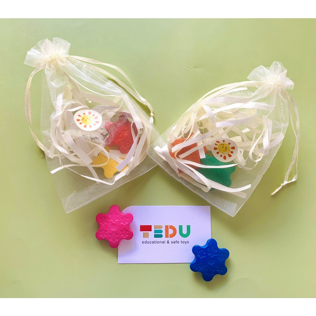 Set quà tặng 2 sáp màu Tedu hình Ngôi Sao đáng yêu cho bé