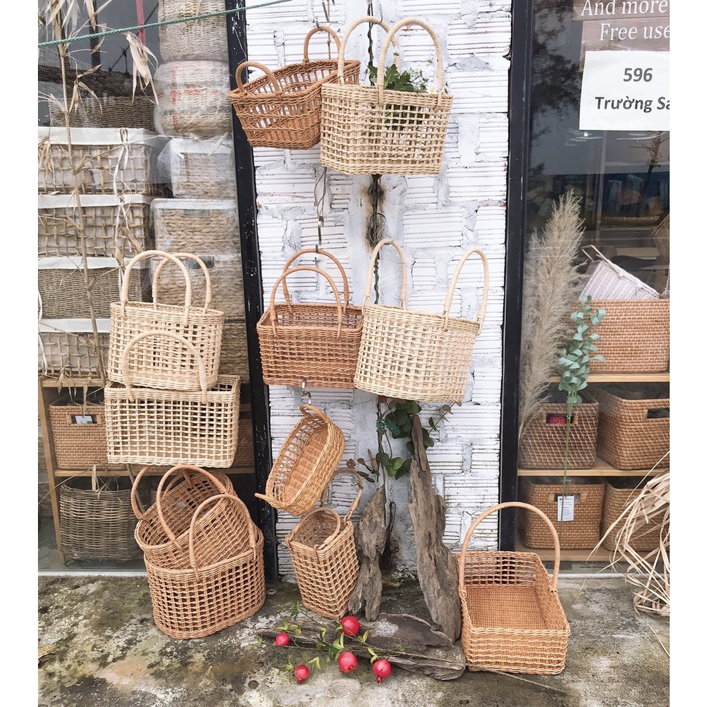 Túi mây vintage đi biển Hội An - Hình Oval Và Hình Chữ Nhật - Hình Thật Shop Chụp