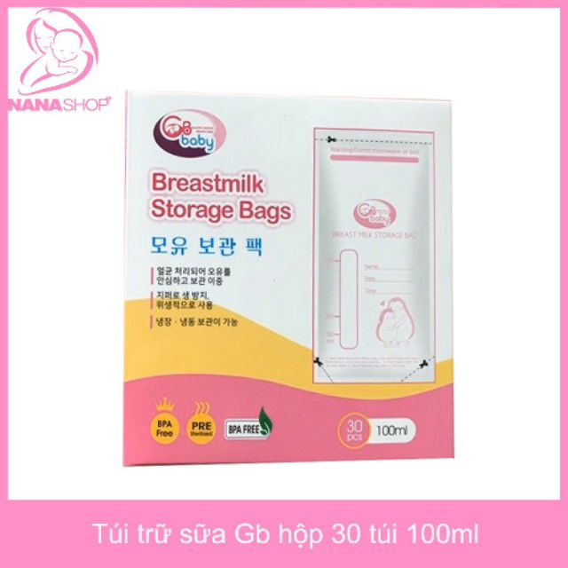 Sỉ 10 hộp túi trữ sữa Gb Baby 100ml