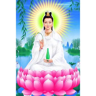 Tranh đính đá 5D , Tranh Quan thế âm bồ tát đính full đá