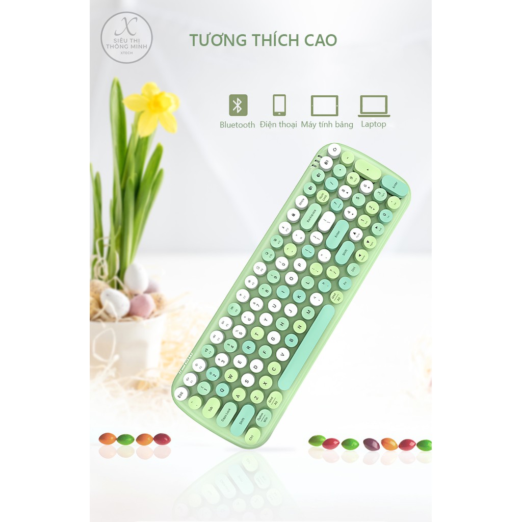 Bàn phím bluetooth không dây Mofii Candy BT - Tương thích IPad, Mac, Laptop,...- Hàng chính hãng có sẵn