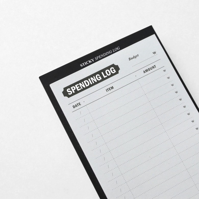 Sticky note/ giấy note dán ghi chép chi tiêu Hàn Quốc - ICONIC Spending Log
