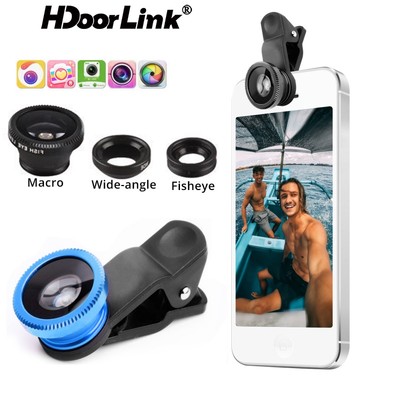 Ống kính chụp ảnh HDOORLINK 3 trong 1 đa năng chất lượng cao cho điện thoại