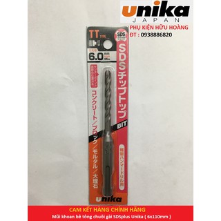 Mũi Khoan Bê Tông UNIKA (Nhật) Mã TT Chuôi Gài SDS-Plus 6x110mm 6MM