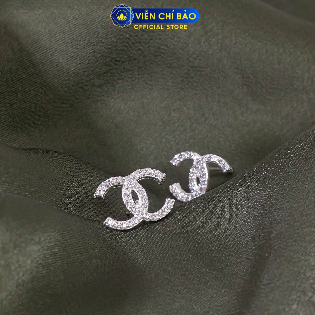 Bông tai bạc nữ CC chất liệu bạc 925 thời trang phụ kiện trang sức nữ Viễn Chí Bảo B400163