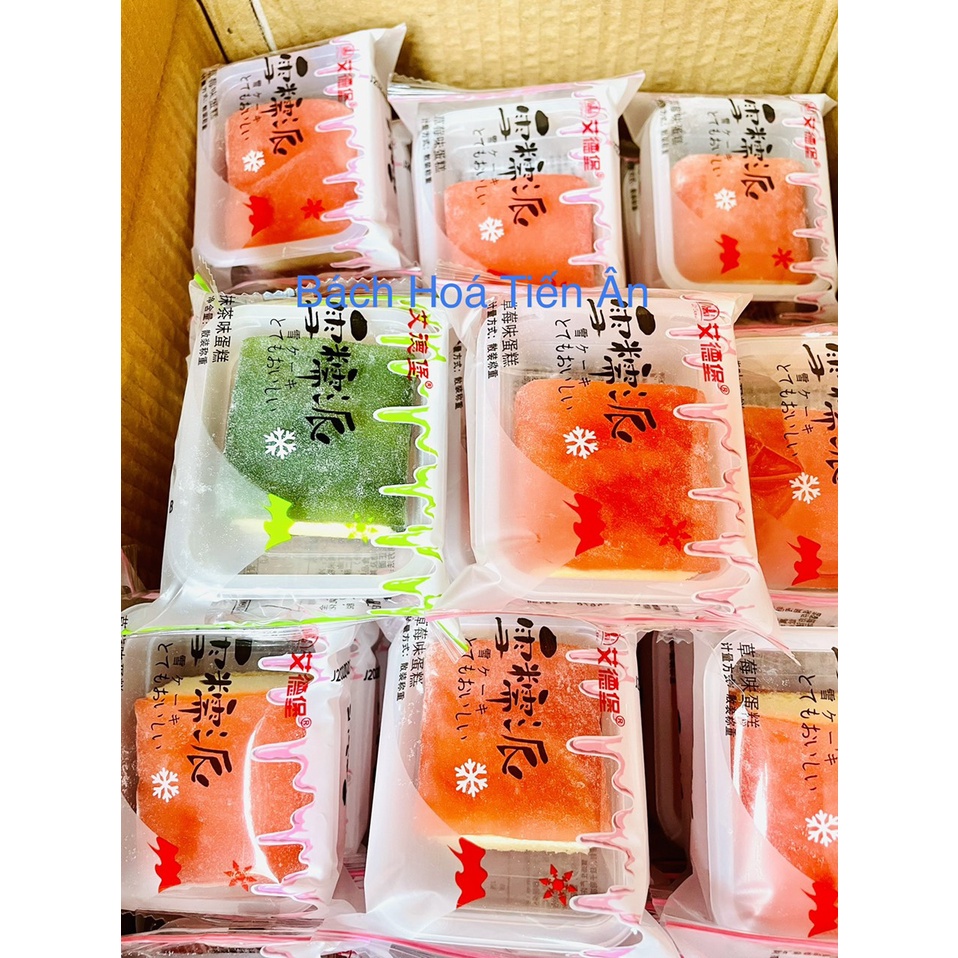 2 cái Bánh Mochi phu thê - bánh tuyết nếp vị trà xanh và dâu Đài Loan 105g( 2 cái ) ( date mới nhất)