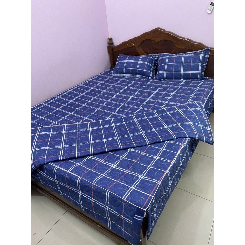 Bộ chăn ga gối phủ trần bông xẻ góc ( ga giường ) đẹp