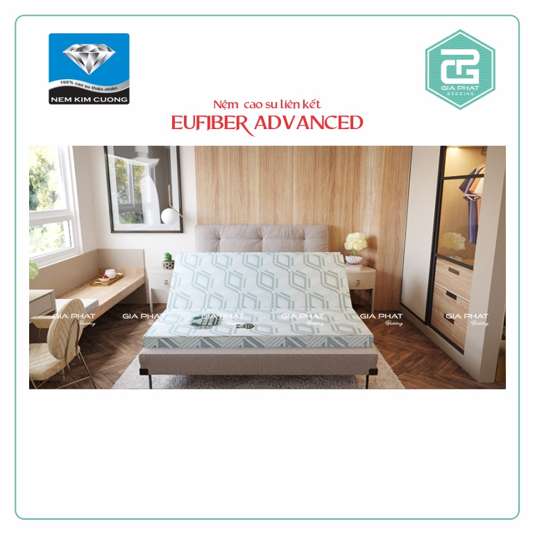 Nệm Cao Su Liên Kết Kim Cương EUFIBER ADVANCED ( Chính hãng) đủ kích thước.